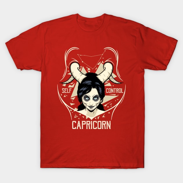 Zodiac Signs: Capricorn - The Goat T-Shirt by Superfunky